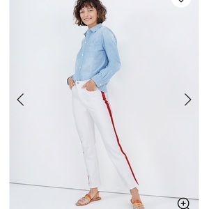 NWT Madewell Stovepipe Jeans in Tile White Tuxedo